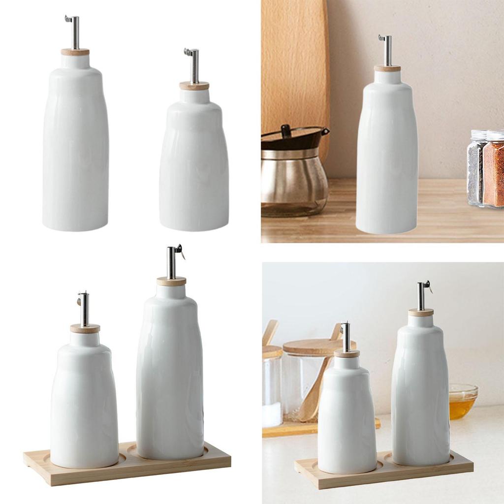 Olive Oil Dispenser Bottle Ceramic Oil Pot with Spout Portable Vinegar Dispenser Kitchen Oil Bottle for Kitchen Liquids Oil