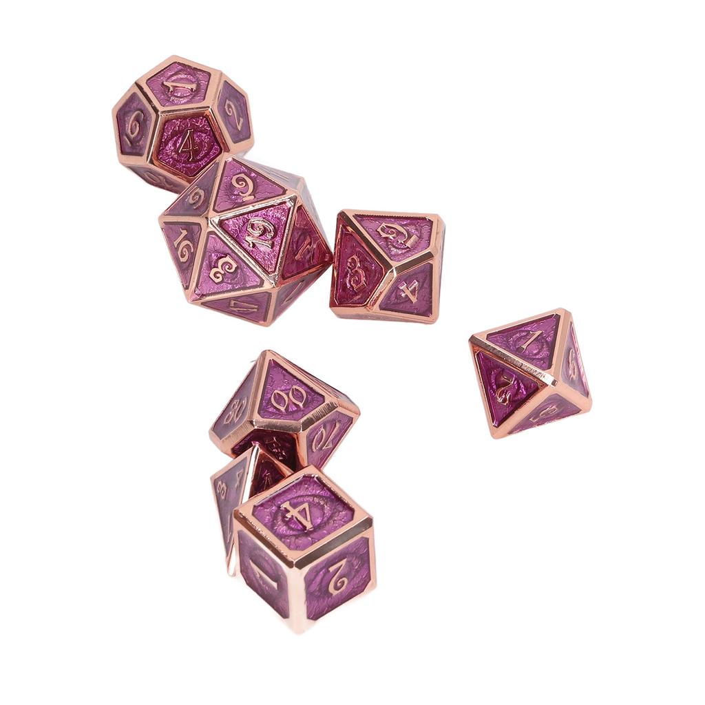 7PCS Polyhedral Dice Set Electroplated Antique Gold Enamel Role Playing Game Dice for Tabletop Game