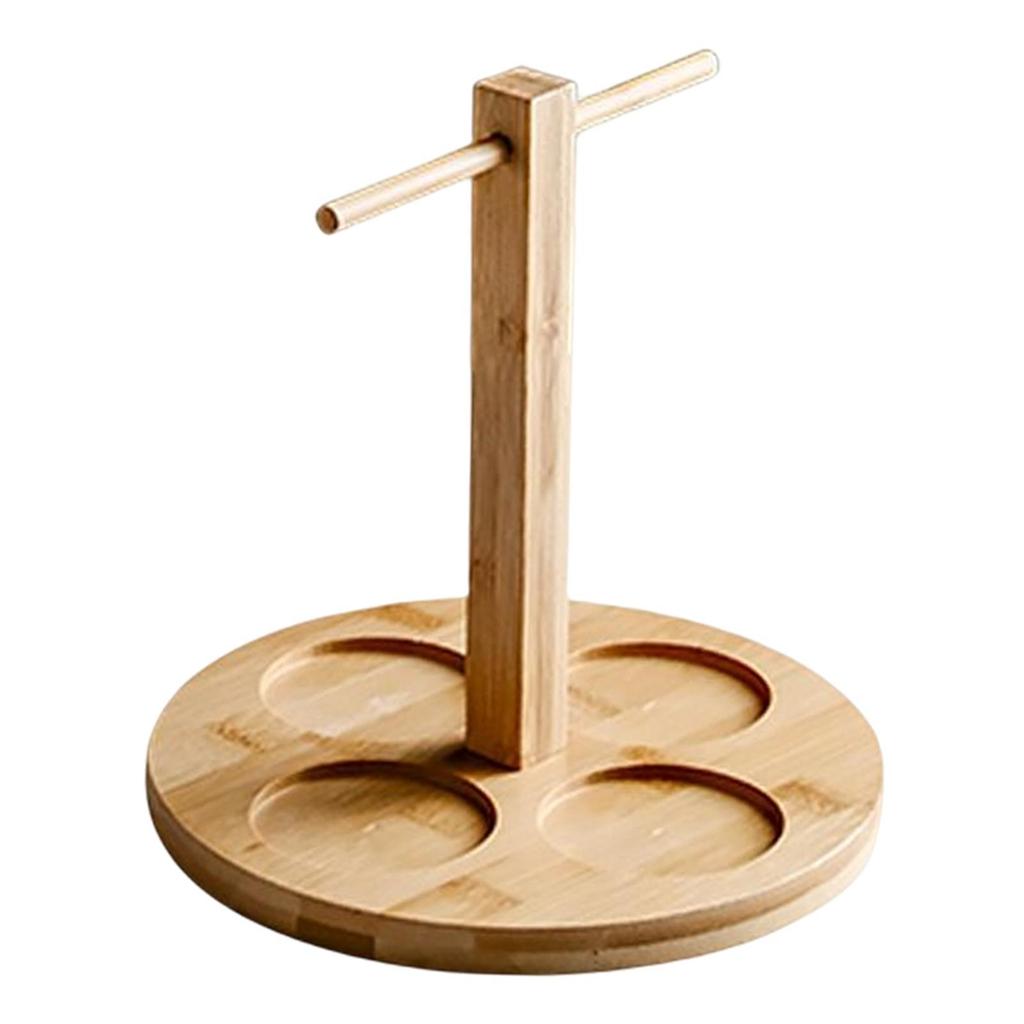 Brew Crafts Serving Tray Beer Glass Cup Holder Wooden with Handle Bar Caddy