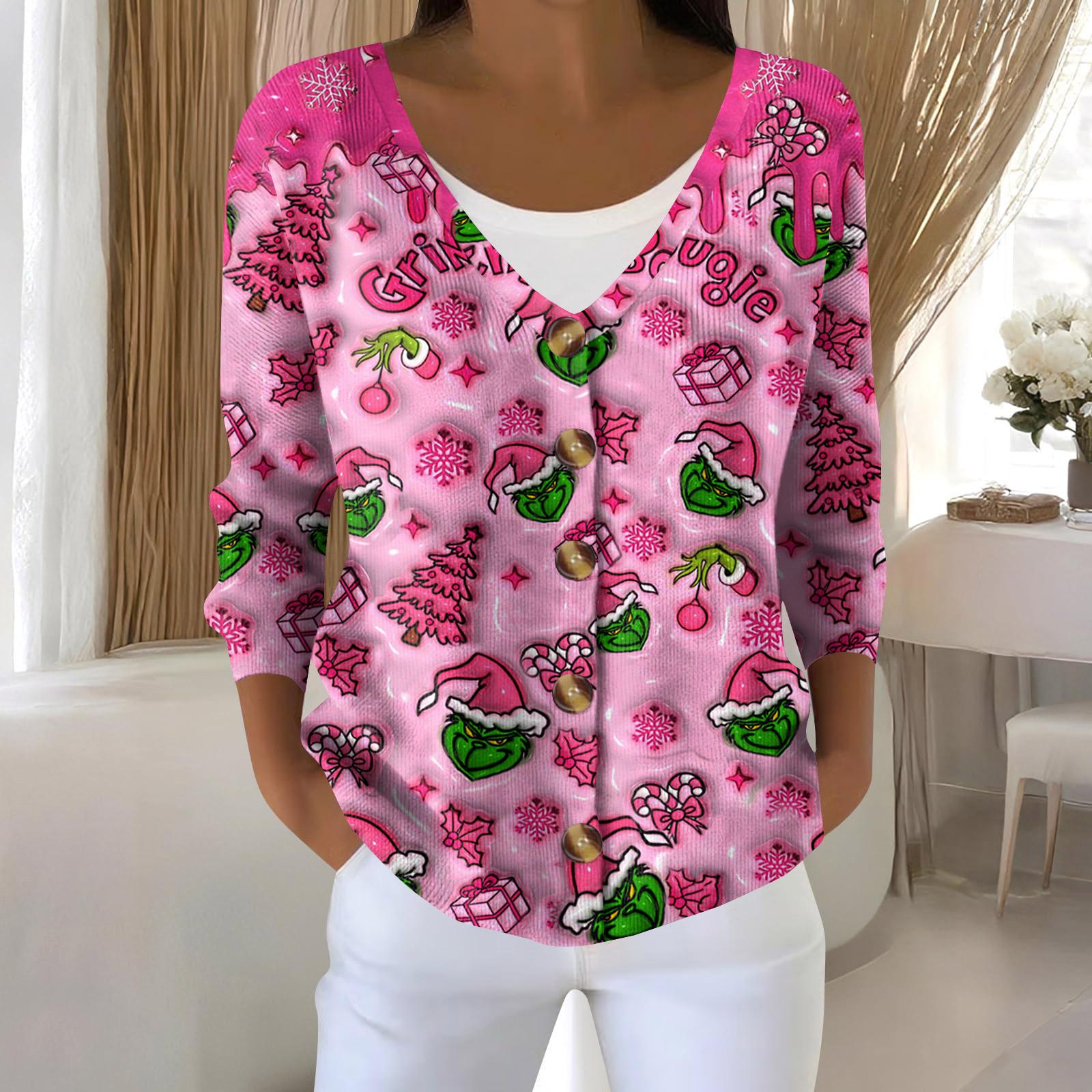 

Жіноча модна різдвяна куртка зі сніговиком і сніжинками з довгим рукавом, кардиган M