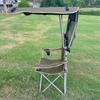 Outdoor Folding Chair with Sunshade for Camping Fishing Beach Portable Compact Design Comfortable for BBQ Picnic Relaxing