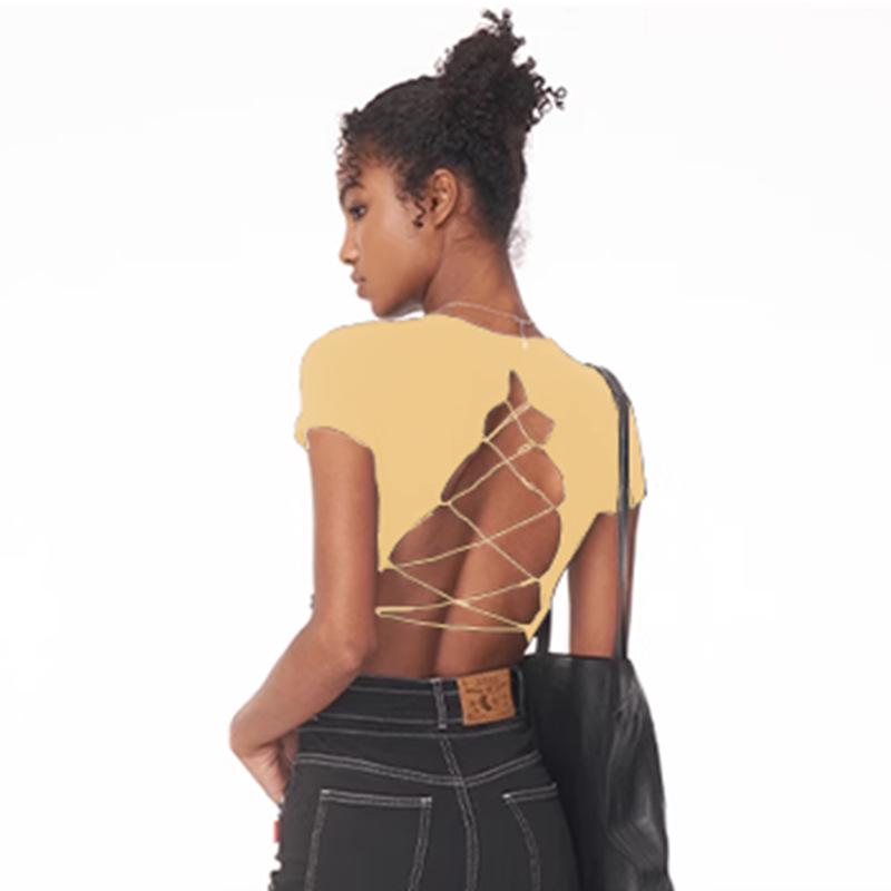 European American Crop Tops: Short Sleeve, Navel-Baring, for Yoga & Running with Pocket & Chest Pads