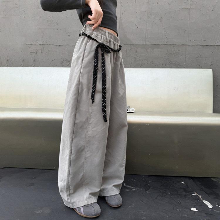 Autumn 2026 Girls' Polka Dot Wide-Leg Casual Sports Pants