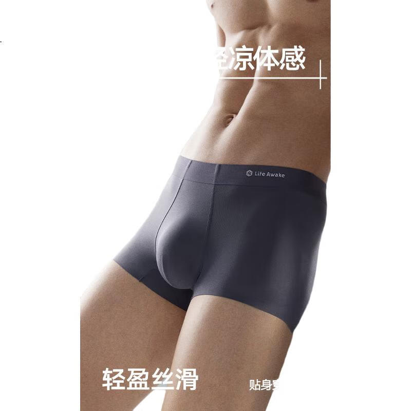 HLA Men's Underwear, Ice Silk Seamless Antibacterial Deodorizing Silver Ion Mint Cooling Boxer Briefs, 3-Pack