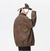 2025 Spring American Retro PU Leather Suede Men's Motorcycle Jacket - Casual Windbreaker