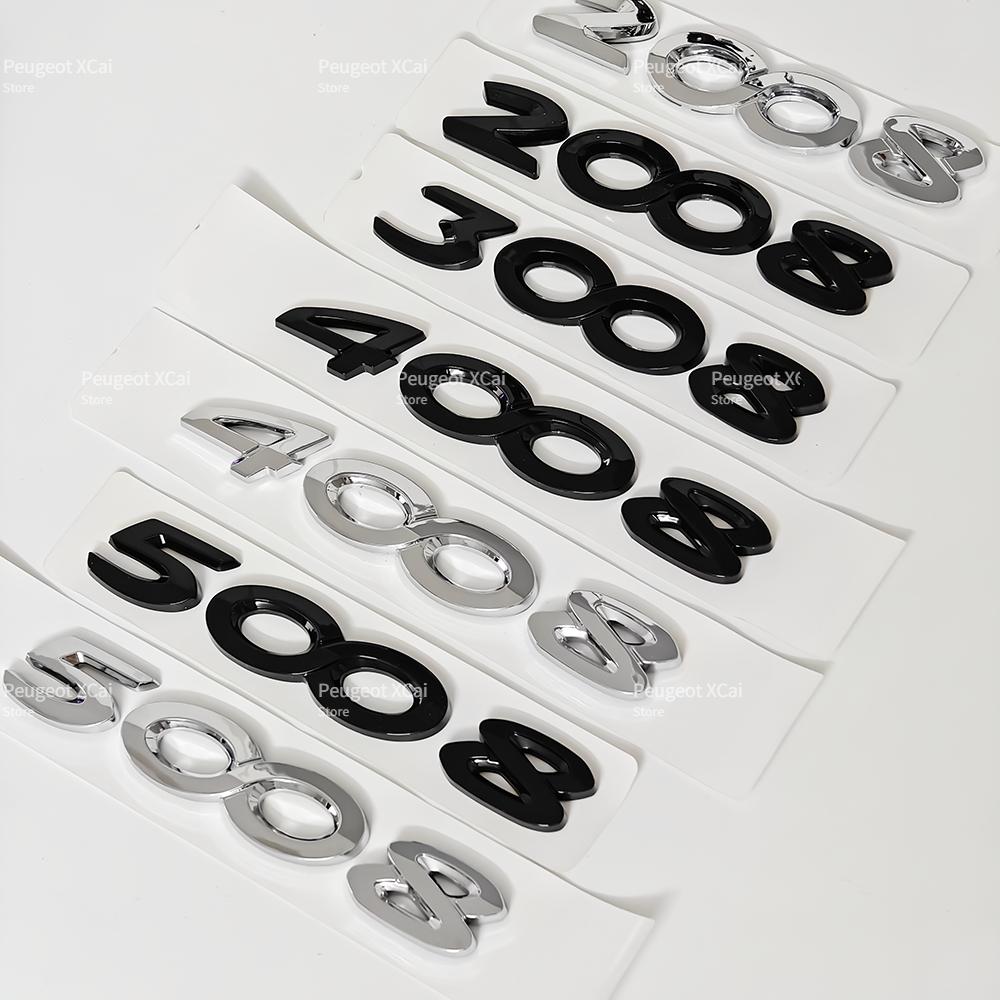 Old 3D ABS Rear Trunk Number Emblem Badge for Peugeot 2008 3008 4008 5008 Car Accessories T2