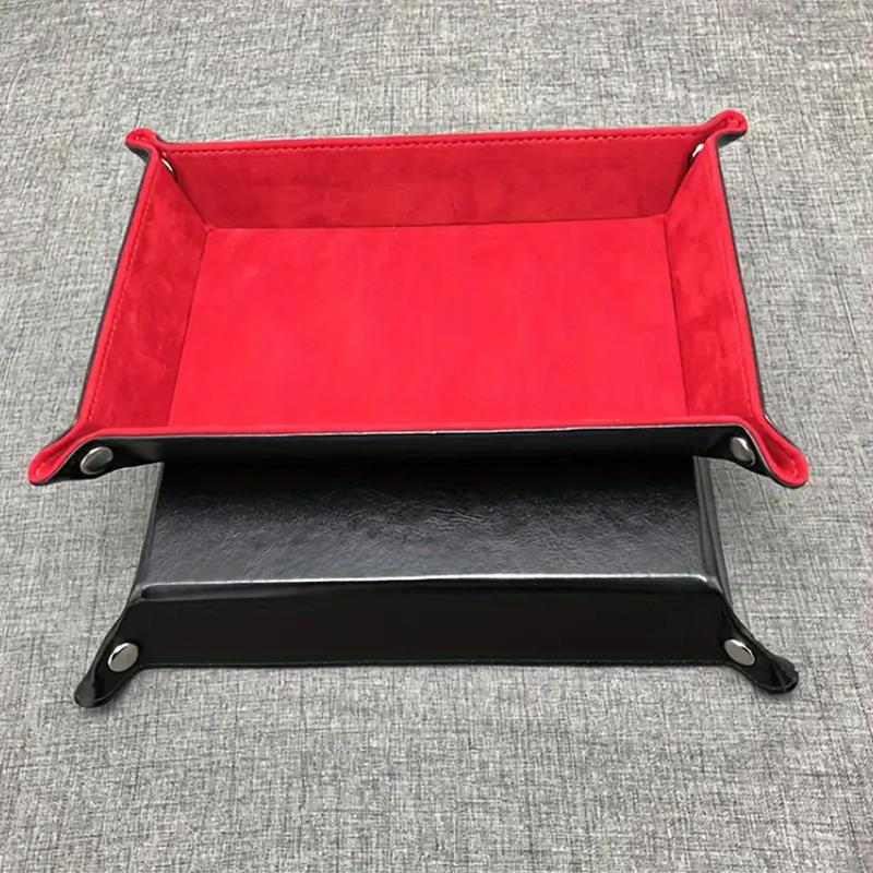 Faltbares Spielwürfel-Tablett Flanell-Aufbewahrungsbox Vier-Ecken-Tablett