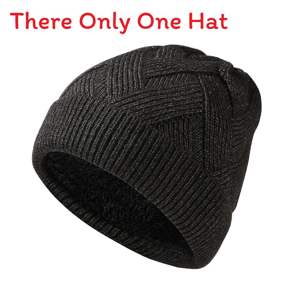 Acrylic Winter Beanie Hat Unisex Thick Knitted Cap With Windproof And Cold Protection For Cold Seasons чёрный