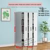 Compact Sliding Dustproof Bookshelf with Wheels and Hidden Gap Storage