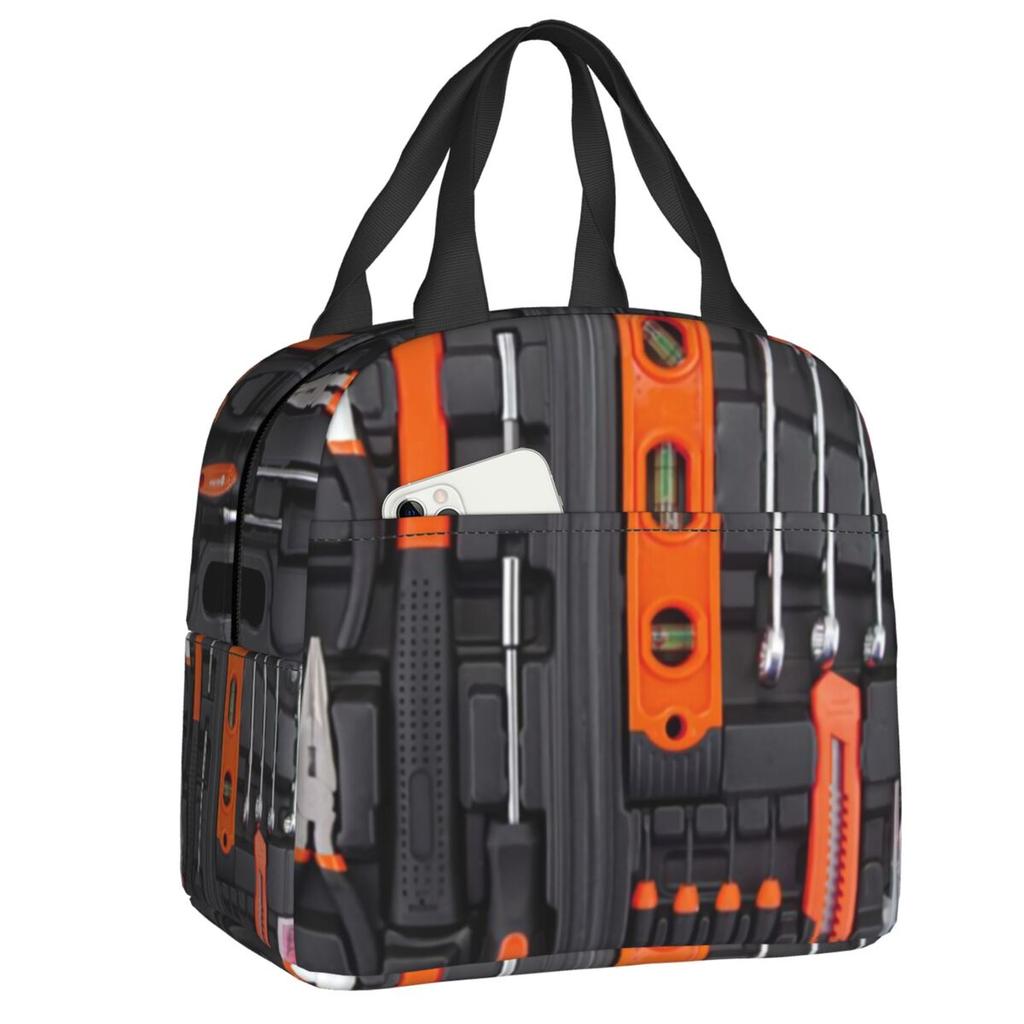 Custom Mechanics Large Toolbox Lunch Bag Women Cooler Warm Insulated Lunch Boxes for Kids School