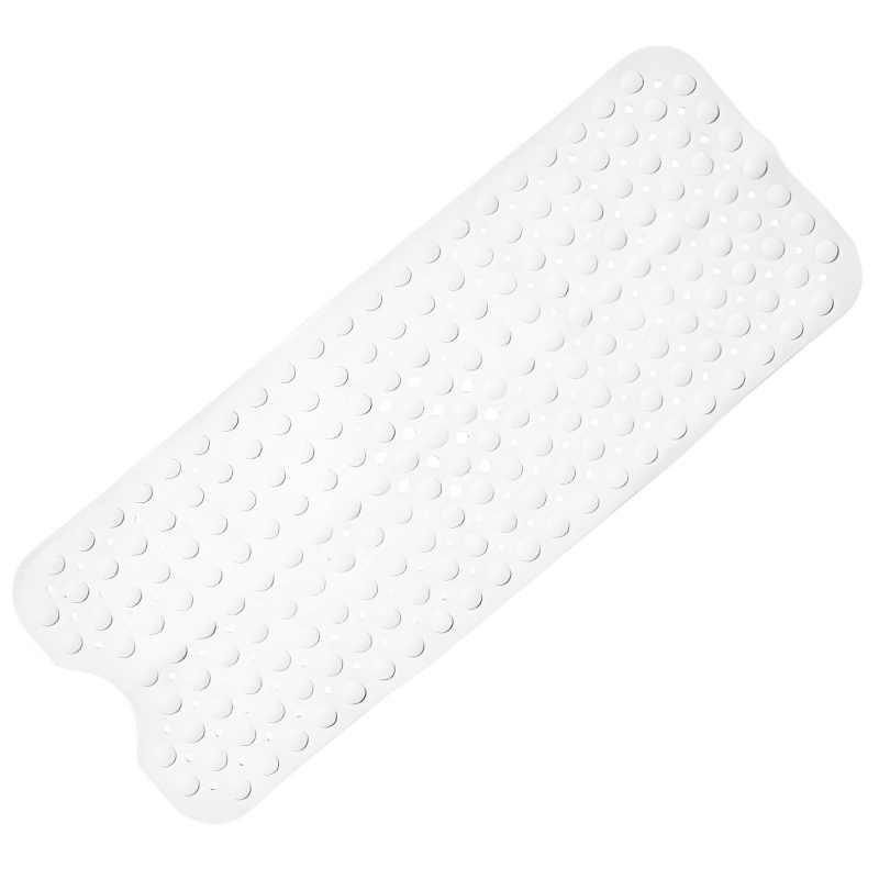 

Pvc Non Slip Bathtub Mat With Drain Holes And Suction Cups For Bathroom Safety White
