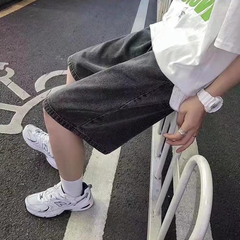 Men's Japanese Straight Denim Summer Shorts - Thin, Versatile, Loose Mid-Length, Wide-Leg Casual Design