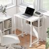 Foldable desk, convertible into a side table, open shelf, White