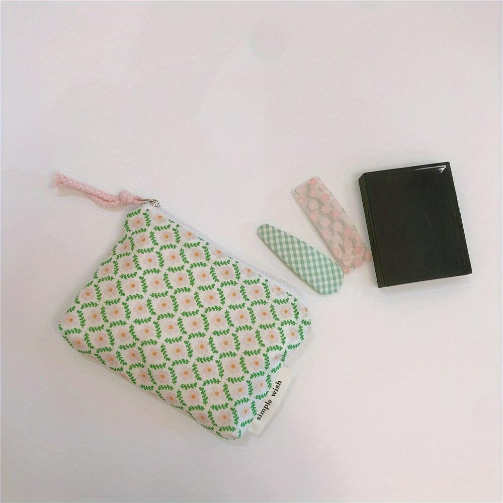 Women's Coin Purse, Spring Small Fresh Floral Fabric Coin Purse Storage of Keys ID Card Lipstick Storage, Small Cloth Bag Headphone Bag