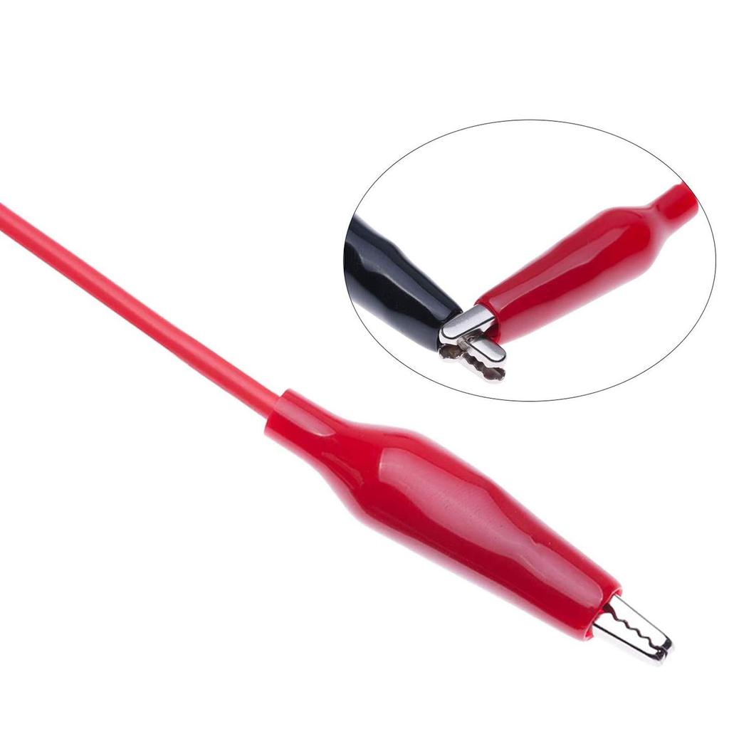 Cleqee Bagworm Clip Alligator Clip Test Electrical Cable Test Lead Crocodile Clip Jumper 5 Colors Cable, 10-Pack Leads, Set, Double-Ended Wires,