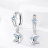 Original 925 Sterling Silver Stars Moon Earrings Women Zircon Ear Studs Sparkling Pave Hoop Earring Anniversary Jewelry Gift