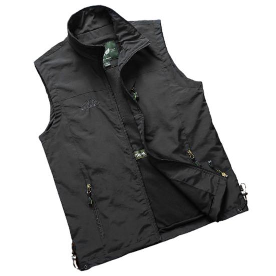 

Дышащее летнее пальто на шнурке, стильный уличный жилет без рукавов L чёрный