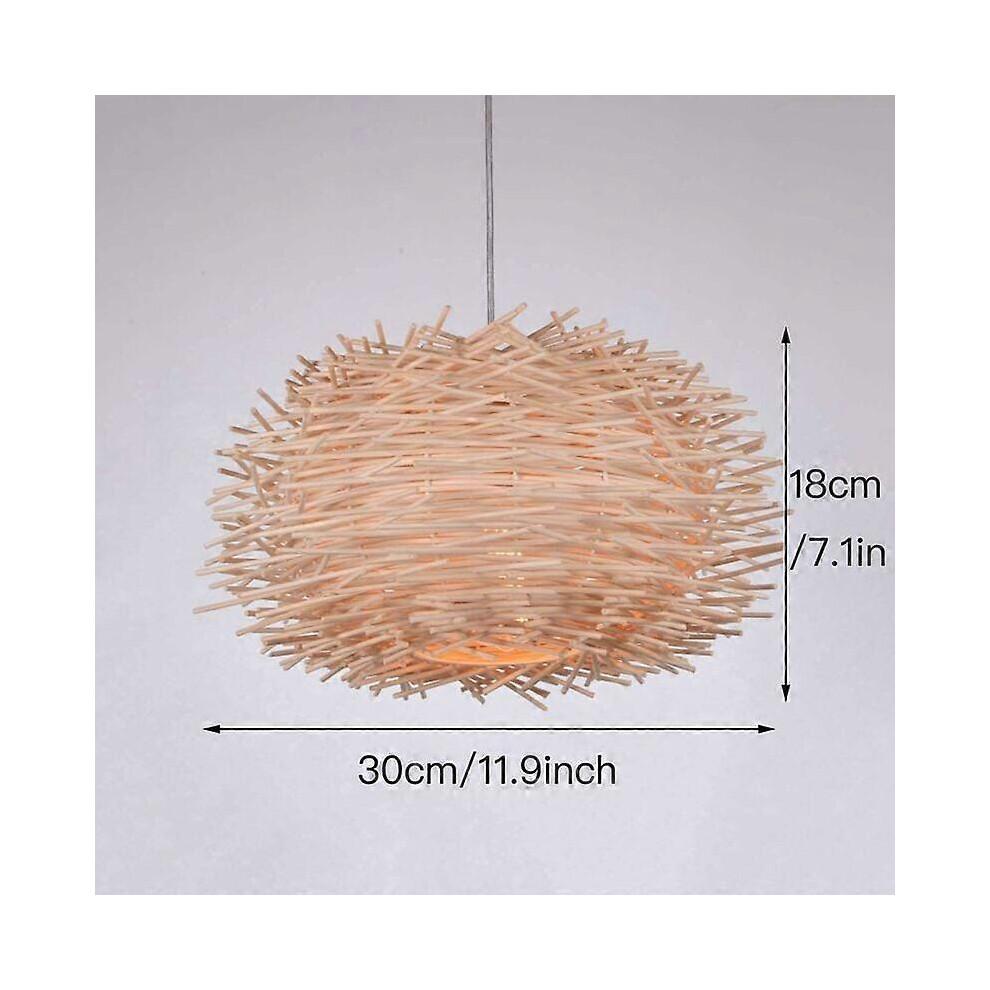 Lámpara Colgante de Ratán, Candelabro Ajustable Nido de Pájaro, Lámpara de Techo para Dormitorio Comedor 300 x 170 mm