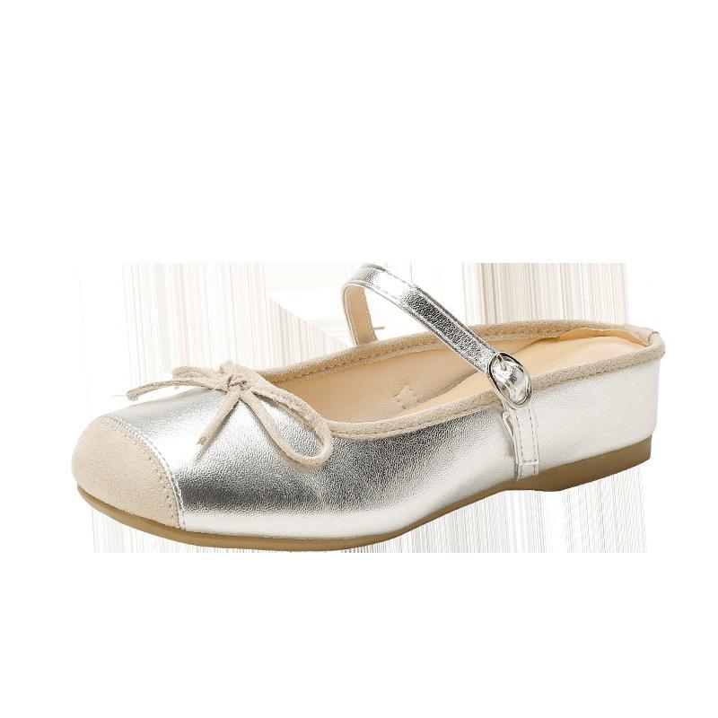 

5см Мэри Джейн полу-драг новые маленькие туфли на скрытой платформе женские серебряный бант сумка голова тапочки 39