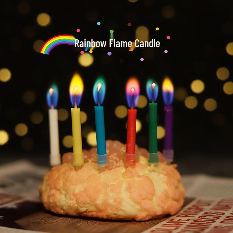 Colorful Flame Candles for 2nd Birthday Party Decorations and Photo Props