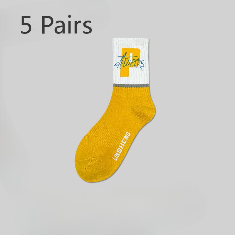 5 Pairs of Boys Summer Thin New Style Sports Basketball Sports Tube Socks