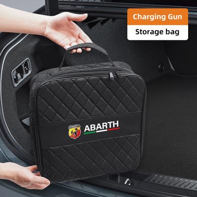 Car Leather Storage Bag High-capacity Auto Trunk Handbag For Fiat Abarth 500 Tipo FR Punto Ducato Stilo Palio Bravo Pondo Viagio