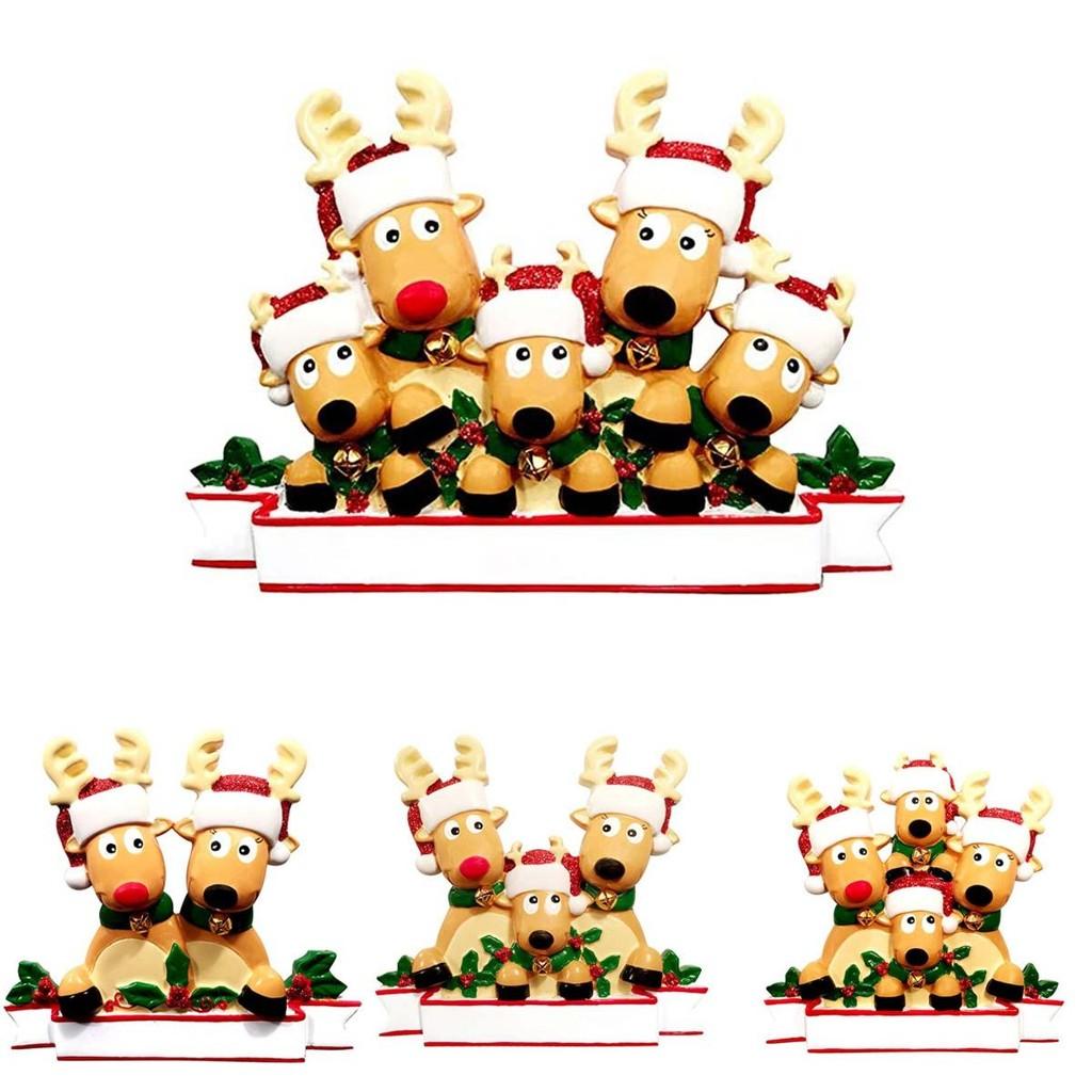 Entzückende rustikale Hirschkopf-Resin-Weihnachtsanhänger, perfekt für die Weihnachtsbaumdekoration