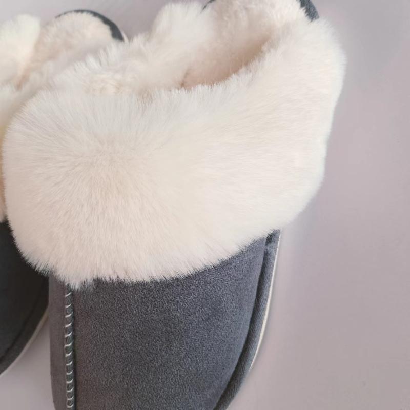 Fashion Fashion Retro Home Women Slippers Winter New Round Flat Shoes Simple Versatile Women Cotton Slippers Comfor Anti Slip Women Shoe