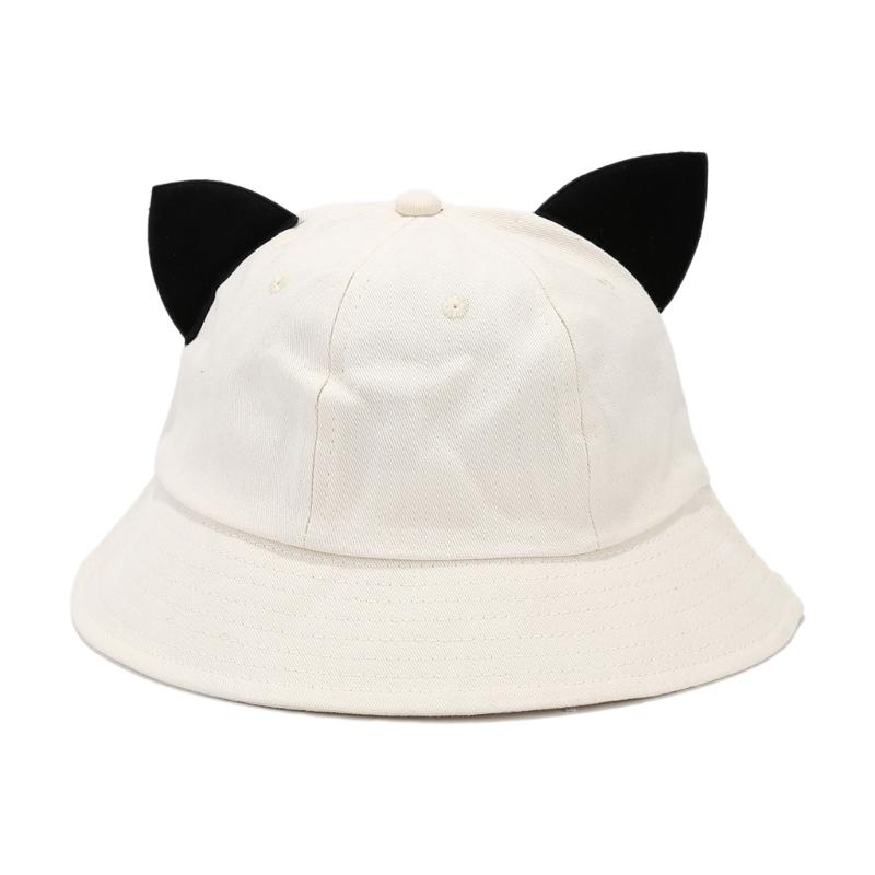 Unisex Harajuku Fischerhut Atmungsaktiver Fischerhut Sonnenhut Kätzchenohr-Dekore Sport Vintage Kätzchenohr