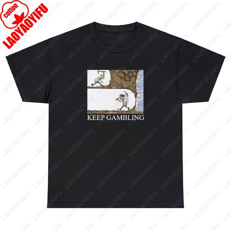 Pokračuj v hazardu Bavlněné tričko Vtipné Pokerová noc Hazard Parlay Mém Pití Kasino Dárek Pánské Dámské Trička Unisex Dospělý Klasika Topy