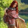 Ramadan Muslim Hijab Women Ethnic Style Islamic Jacquard Scarf Thick Wrap Winter Warm Thick Blanket Tassel Shawl Arabic Pashmina