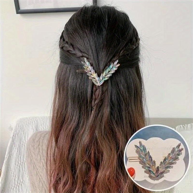 

1pc Women s Fashion Hair Accessories Kind Rhinestone V-shaped Ponytail Elegant Hairstyle Tool Daily Party Wear Jewelry Hair Clip