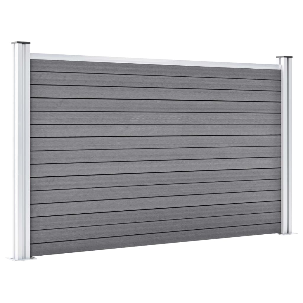 WPC Garden Fence Panel Set 526 X 106 Cm Grey