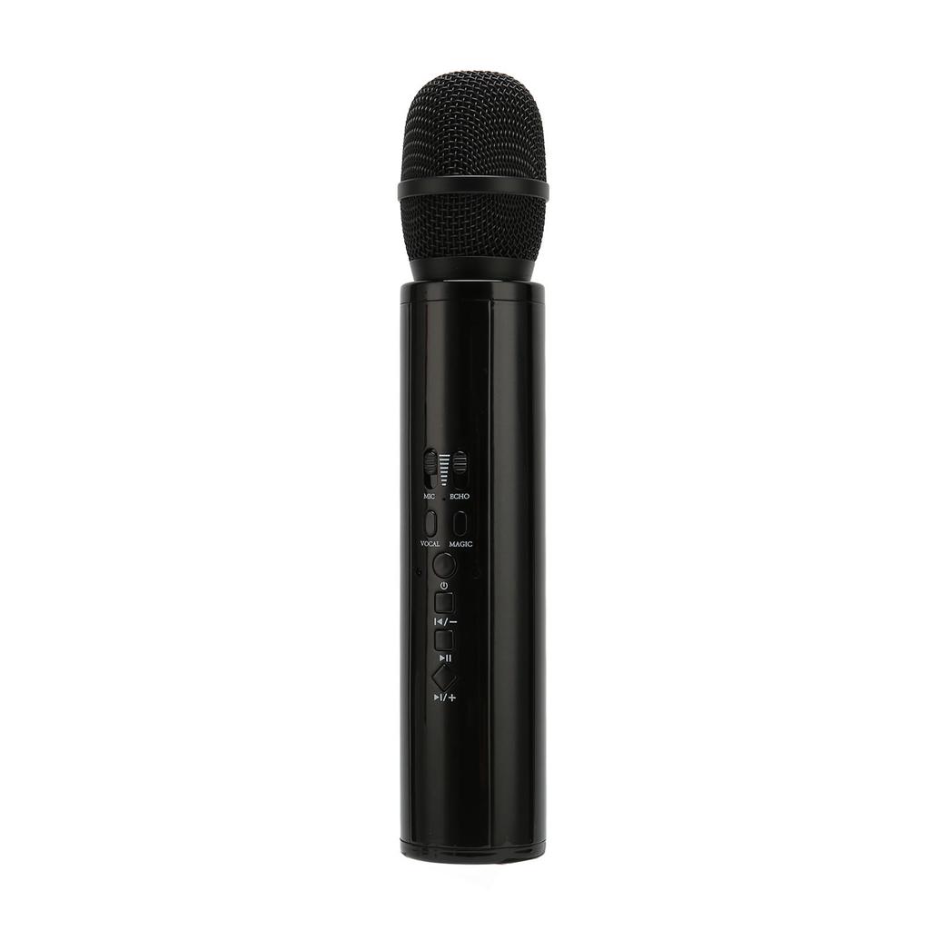 Bluetooth Handheld Microphone Noise Reduction Stereo Wireless Karaoke Mic with Recording for Smartphone PC Black