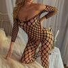 Off Shoulders Crotchless Bodystocking For Sex Transparent Sexy Lingerie Fishnet Bodysuit Erotic Costumes  Full Body Stockings