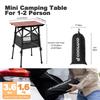 Odoland Camping Table Mini Foldable 60kg Load Waterproof Aluminum Easy Storage Bag Outdoor Table Height-Adjustable (1-2 Person) Table, Capacity,