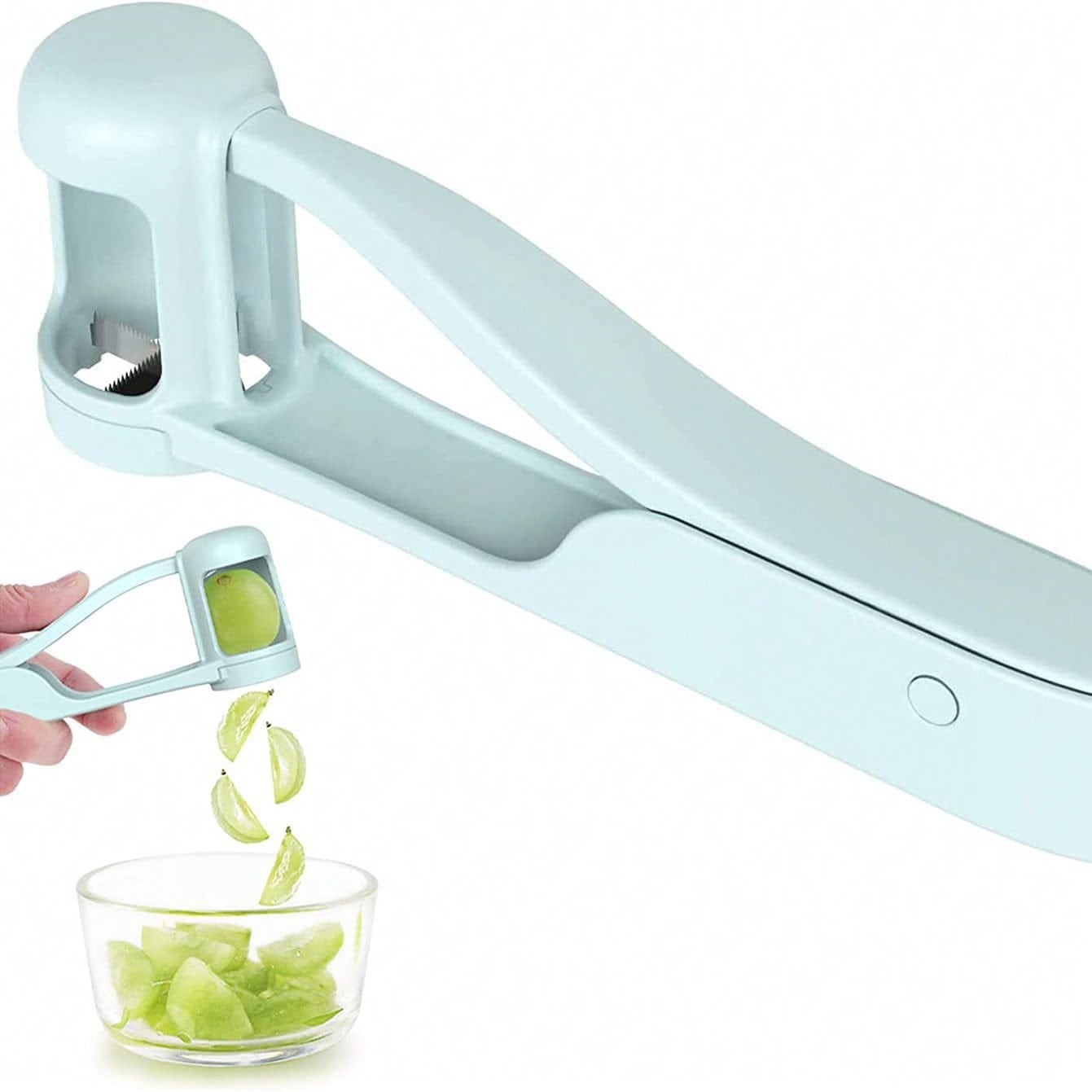 

Grape Cutter With Stainless Steel Blades ,4 Wedge Fruit Slicer For Grapes, Cherry Tomatoes, Strawberries, And More Quick,Easy Kitchen Tool For Salads