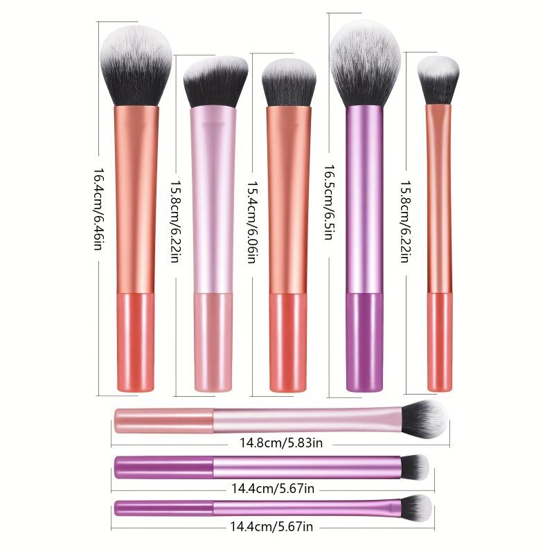 8-piece Portable Makeup Brush Set Lightweight Durable