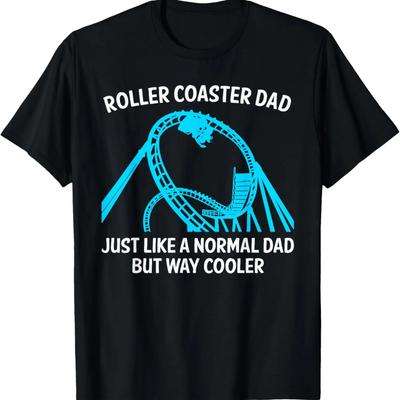 Funny Roller Coaster Designs For Dad Men Amusement Parks T-Shirt