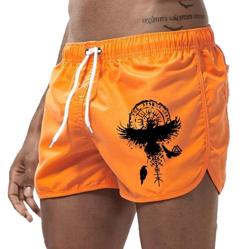 Boxing Muay Thai Shorts Ancient Viking Raven 3D Print Training Norway Denmark Sweden Unisex Men Women Quick Dry Fitness Gym Sport Workout Casual
