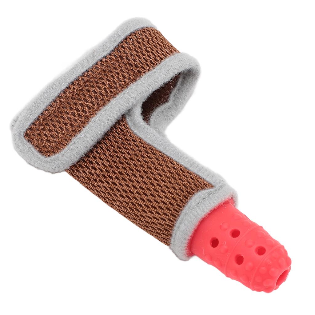 Infant Silicone Thumb Guard Finger Protection Stop Sucking Baby Thumb with Breathable Wrist Band for Baby Over 3 Months