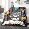 Happy Teachers Day Home Customized Blankets Soft Cozy Lightweight Allseason Multipurpose Blanket For Picnic Sofa Office Bed Living Room Suitable As