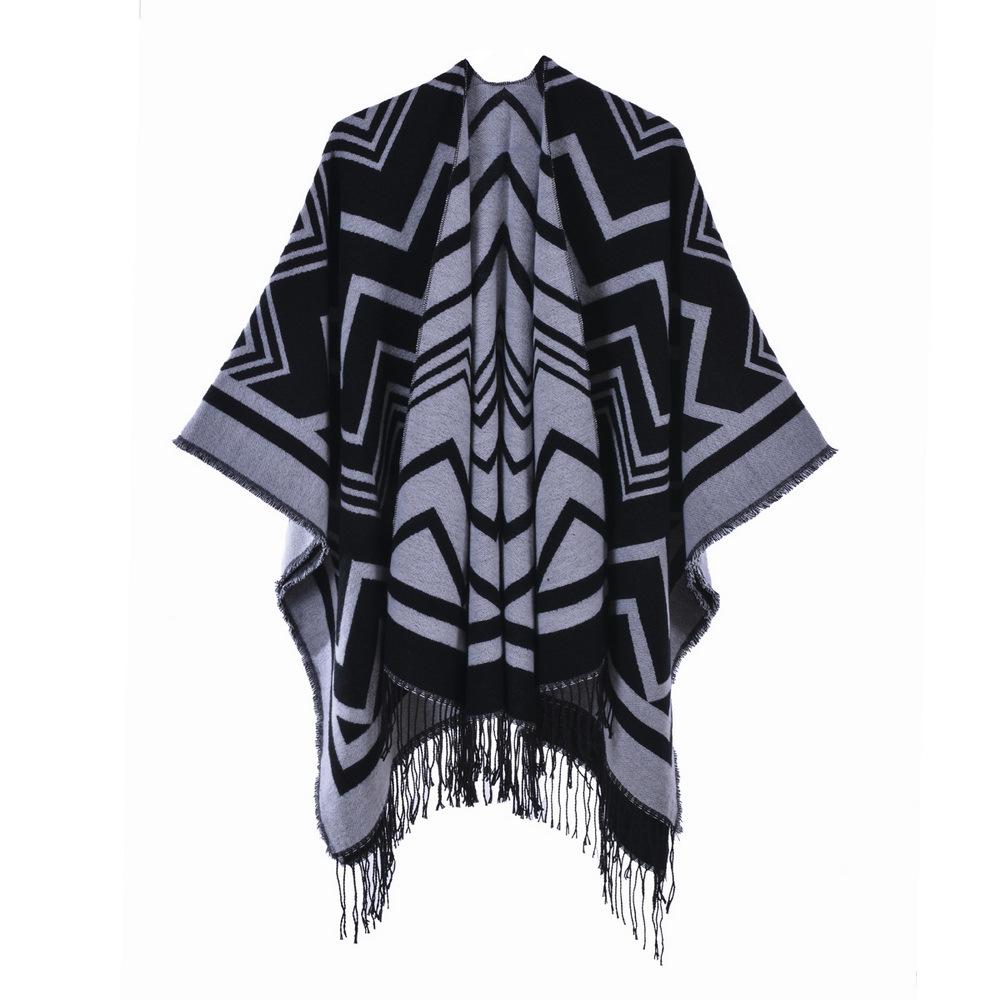 Warm Thickened Tassel Scarf Shawl for Autumn/Winter Travel Photos