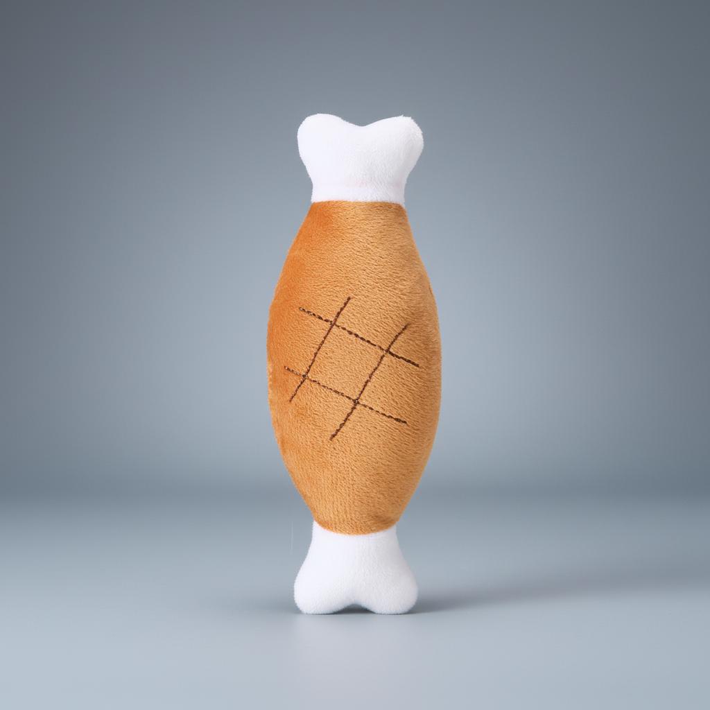 Plush Squeaky Double Bone Chicken Leg Dog Toy Durable Chew Resistant for Small Medium Dogs Pet Supplies