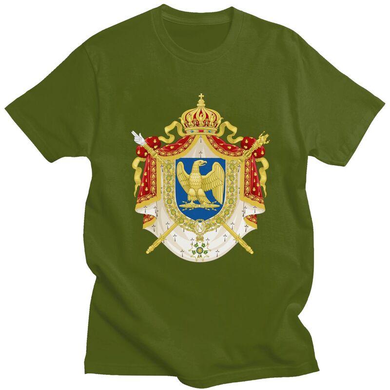 Custom Fashion Coat Of Arms Of French Empire T Shirt Men Tshirt Streetwear Tee Tops Pure Cotton Slim Fit Tshirt Gift