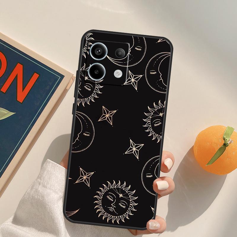 Crescent Moon Sun Funda For Xiaomi Redmi Note 9 10 11 12 13 14 Pro 9S 10S 11S 12S Redmi 13C 10C 12C 14C Case