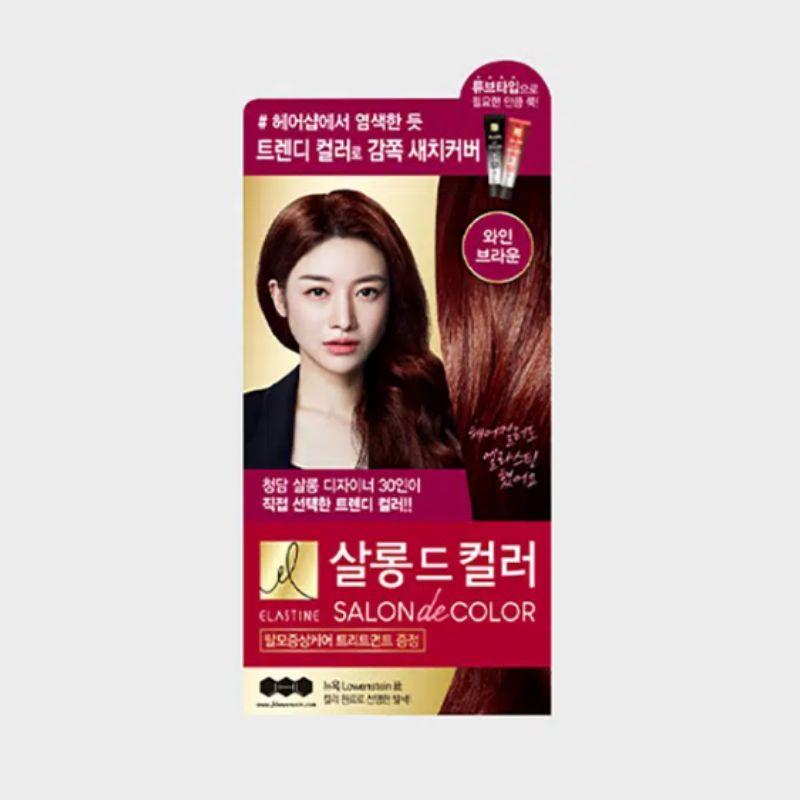 ELASTINE Salon De Color Hair Dye Cream Long Lasting Korean Hair Color Bright Brown Orange Brown Wine Brown Ash Brown