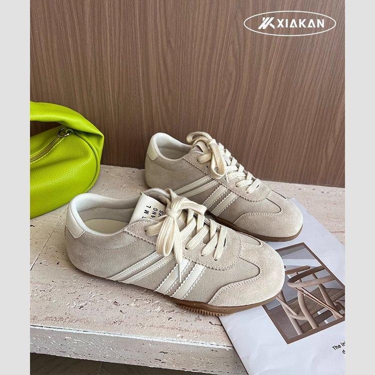 Cowhide version~ Casual sports women's shoes 2025 new spring flat-bottomed non-slip versatile German training shoes women's soft baseplate shoes