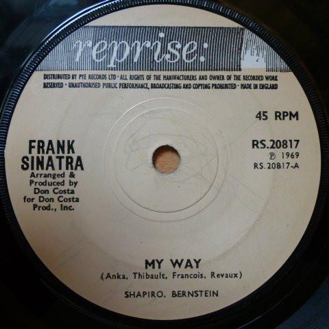 7inch Record FRANK SINATRA - My Way RS20817 Reprise Records 1969 UK Jazz Used