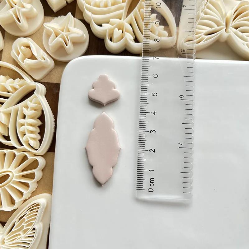 Maple Leaf/Leaf Wreath/Flower/Drop/Frame Shaped Clay Molds Plants Style Cutting Molds Tools For DIY Earring Ring Jewelry Making